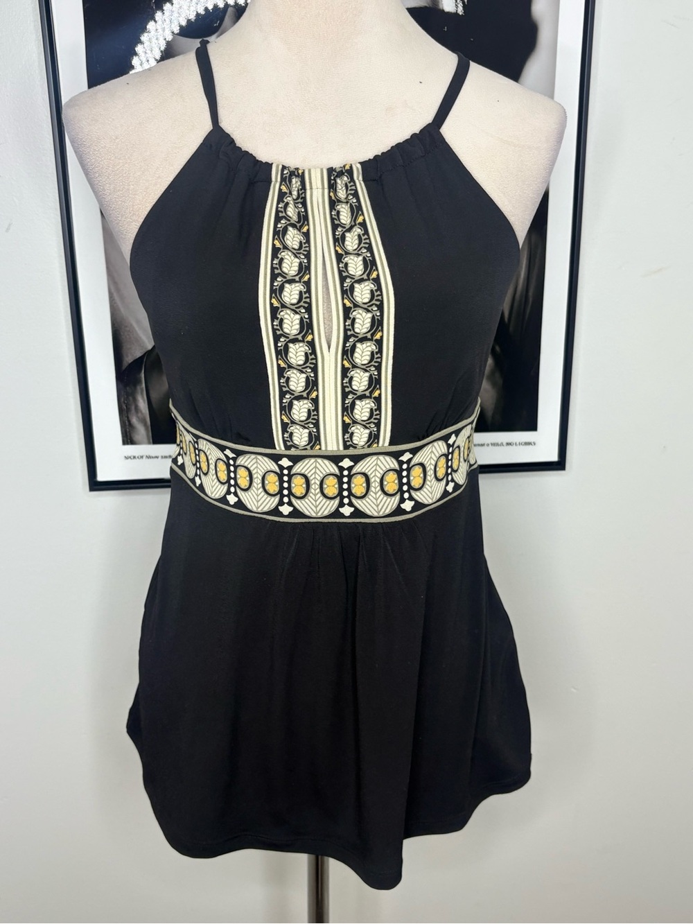 Michael Kors Black and Cream Textured Top